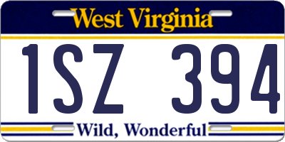 WV license plate 1SZ394