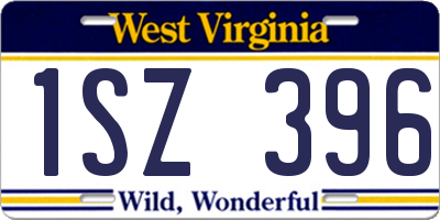 WV license plate 1SZ396