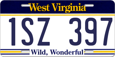 WV license plate 1SZ397