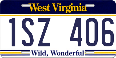 WV license plate 1SZ406