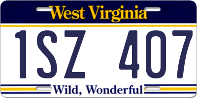 WV license plate 1SZ407