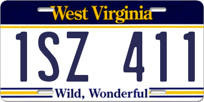 WV license plate 1SZ411