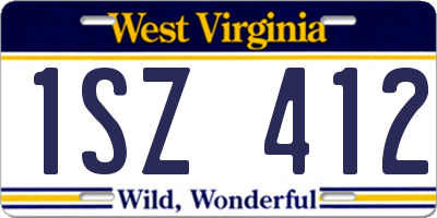 WV license plate 1SZ412