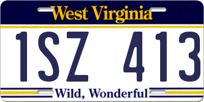 WV license plate 1SZ413