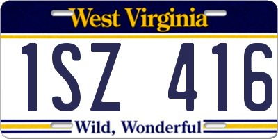 WV license plate 1SZ416