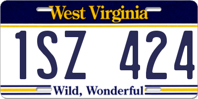 WV license plate 1SZ424