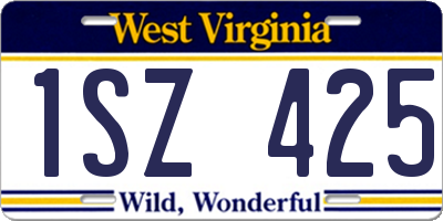 WV license plate 1SZ425