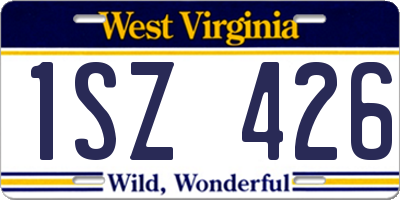 WV license plate 1SZ426