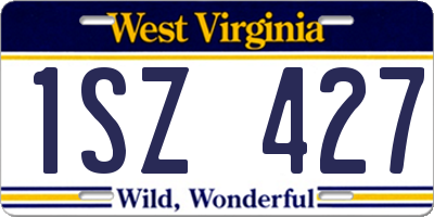 WV license plate 1SZ427