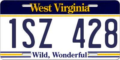 WV license plate 1SZ428