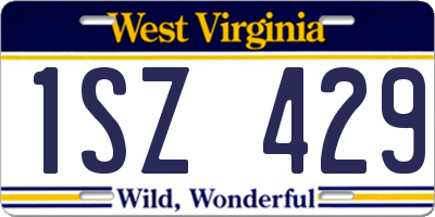 WV license plate 1SZ429