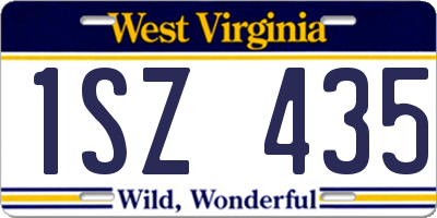 WV license plate 1SZ435