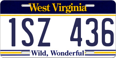 WV license plate 1SZ436