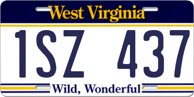 WV license plate 1SZ437