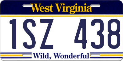 WV license plate 1SZ438
