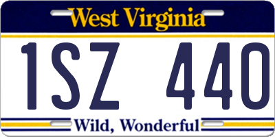 WV license plate 1SZ440