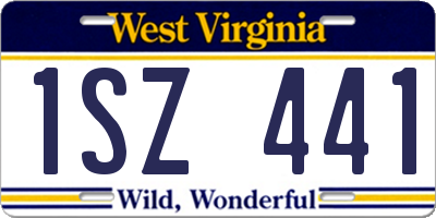 WV license plate 1SZ441
