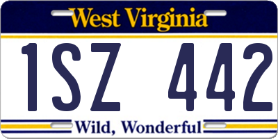 WV license plate 1SZ442