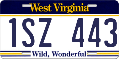 WV license plate 1SZ443