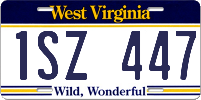 WV license plate 1SZ447