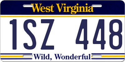 WV license plate 1SZ448