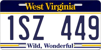 WV license plate 1SZ449