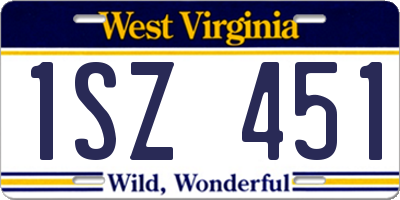 WV license plate 1SZ451