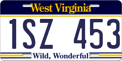 WV license plate 1SZ453
