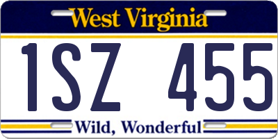 WV license plate 1SZ455