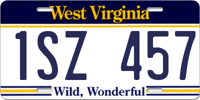 WV license plate 1SZ457