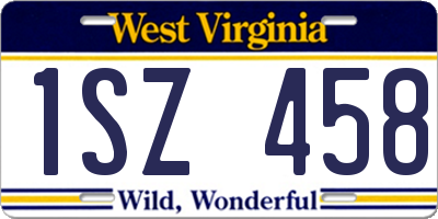 WV license plate 1SZ458