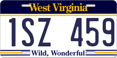 WV license plate 1SZ459