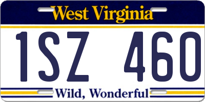 WV license plate 1SZ460