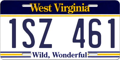 WV license plate 1SZ461