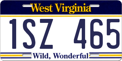 WV license plate 1SZ465