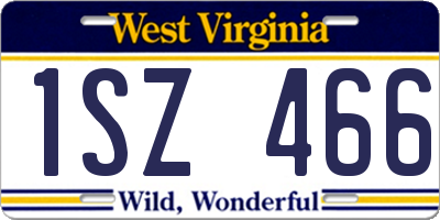 WV license plate 1SZ466