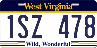 WV license plate 1SZ478