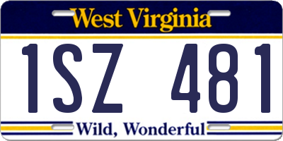 WV license plate 1SZ481