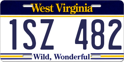 WV license plate 1SZ482