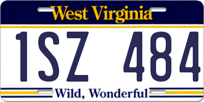 WV license plate 1SZ484