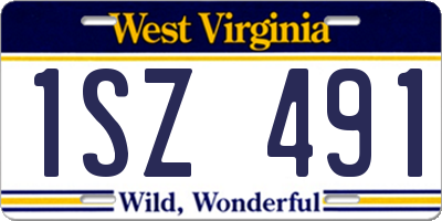WV license plate 1SZ491