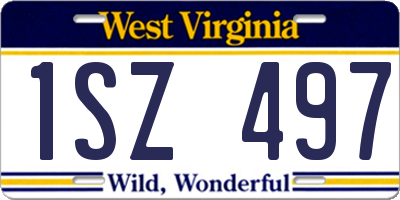 WV license plate 1SZ497