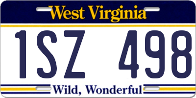 WV license plate 1SZ498