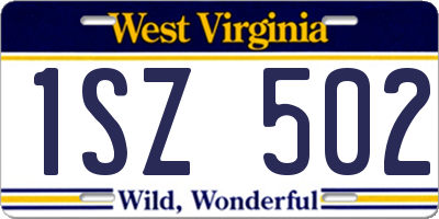 WV license plate 1SZ502