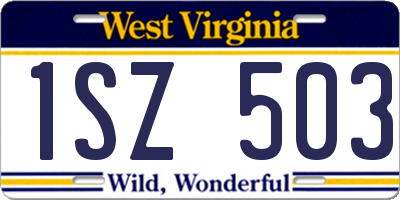 WV license plate 1SZ503