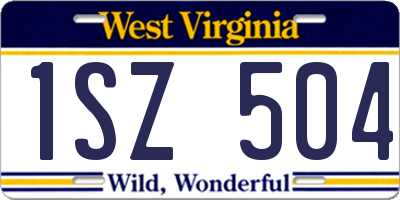 WV license plate 1SZ504
