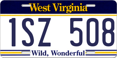 WV license plate 1SZ508