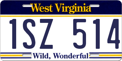 WV license plate 1SZ514