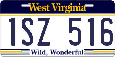 WV license plate 1SZ516