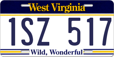 WV license plate 1SZ517